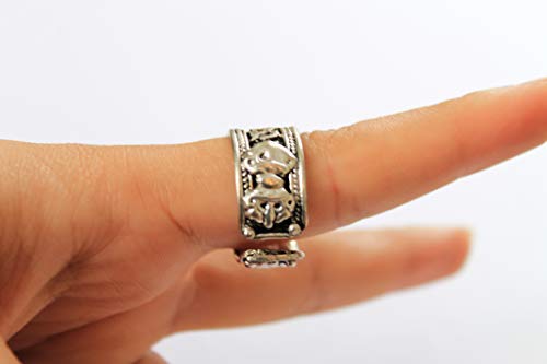 Bohemian Style Tibetan Om Adjustable Ring | Argentium Plated Stainless Steel Jewelry From Nepal #TOP2