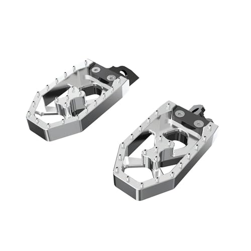 Repose-pieds larges Suzuki DR 650 en finition argent usiné durable