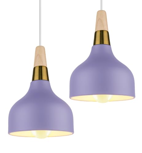PETITES ECREVISSES Suspension Luminaire Moderne E27 Lustre Vintage Industrielle Lampes Plafonnier Intérieur Abat-jour en Métal et Bois Design pour Cuisine...