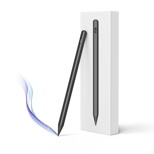 Image of Stylus Pen for iPad, 15 mins Fast Charging Apple iPad Pencil with Palm Rejection, Tilt Sensitivity, Work for 2018-23 iPad Air 3 /4 /5, iPad mini 5 /6, iPad 6 /7 /8 /9 /10, iPad Pro 11 inch and 12.9 inch (Black)