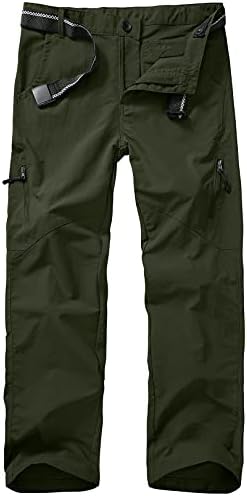Asfixiado Kids Cargo Hiking Pants Boys Girls Youth Casual Quick Dry Waterproof Outdoor Scout Uniform Pants #9030 Army Green-XXS
