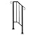 Outdoor Stair Railing - 1 or 2 Steps Wrought Iron Handrail - Staircase Handrails for Concrete Steps or Wooden Stairs - Curly Design for Non-Slip Grip -Large Bearing Base -Installation Kit -Matte Black
