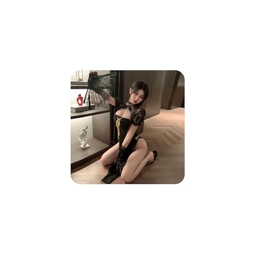 [oTVToCos] チャイナ服 チャイナドレス コスプレ セクシー エッチ エロ 過激 大胆 可愛い SM 誘惑 セクシーランジェリー ベビードール 刺繍 花柄 胸開き オープンクロッチ 制服誘惑あだるとグッズ アダルトグッズ コスチューム 女性用 - 画像2