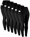 LZYVOO Leggings with Pockets for Women, 6 Packs Soft High Waisted Tummy Control Workout Yoga Pants(6Black-S)