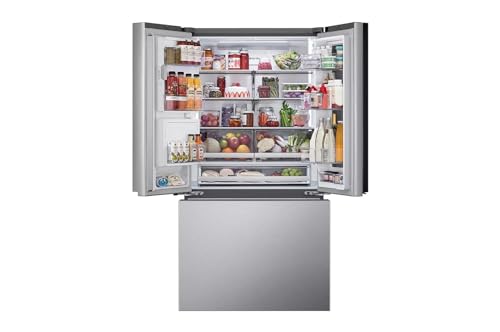 Image of LG LRYKC2606S, 26 cu. ft. Smart Mirror InstaView Counter-Depth MAX French Door Refrigerator with Four Types of Ice