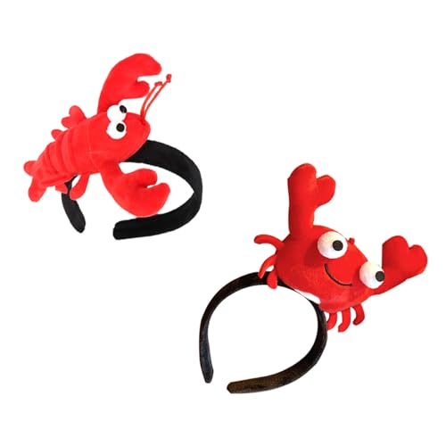 Bandeau cheveux homard en tissu souple avec pinces amusantes x2