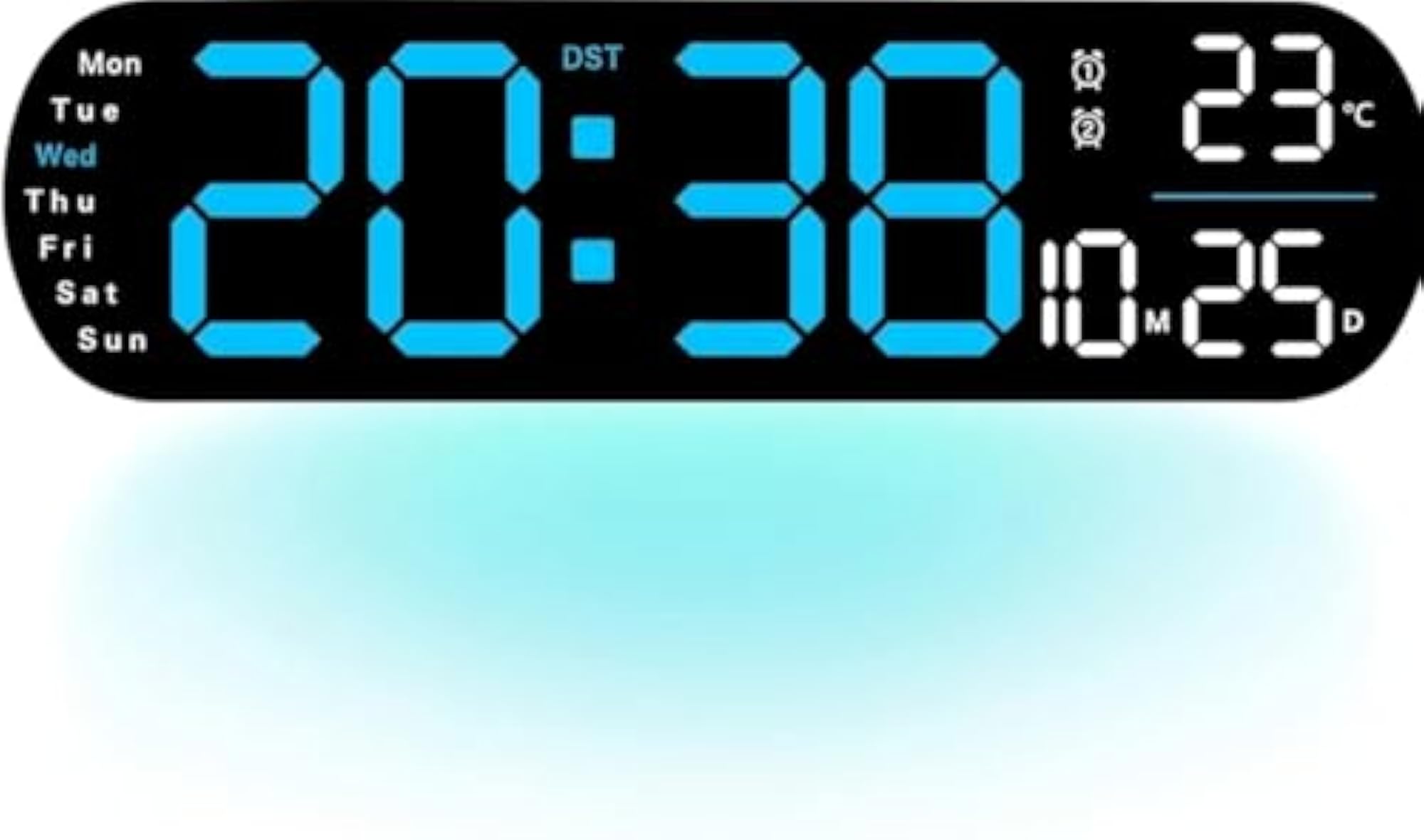 Digital Wall Clock, Large Display, 13.7 inch with Remote Control