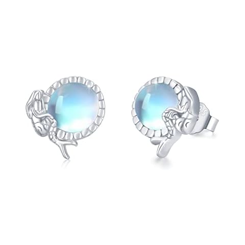 Pendientes de piedra lunar de plata de ley 925 Cover