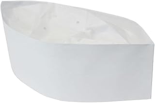 Soro Essentials- Paper Soda Jerk Overseas Cap White Color Set of 100- Chef Hat Retro Chef Caps for Classic Theme Restaurant Party Disposable Chef Hat for Food Restaurants Kitchen Catering