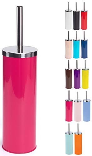MSV Brosse WC avec Support INOX & Acier Rose Fuschia