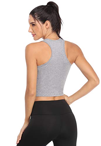 Image of Joviren Crop Tank Tops for Women Workout Cropped Athletic Shirts