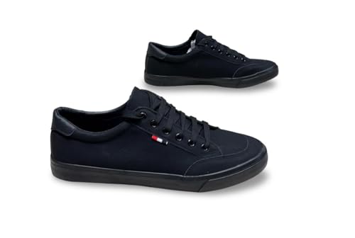 Image of Classic Canvas Sneakers, Casual Lace-Up Shoes with Green Sole, Unisex Fashion Trainers Shoes