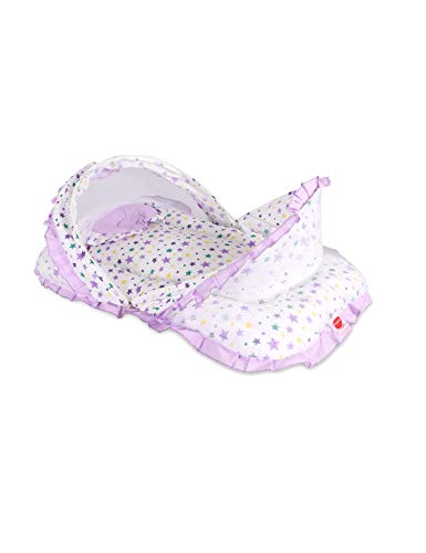 Image of VParents Joy Jumbo XL Purple Cotton Bedding Set & Mosquito Net