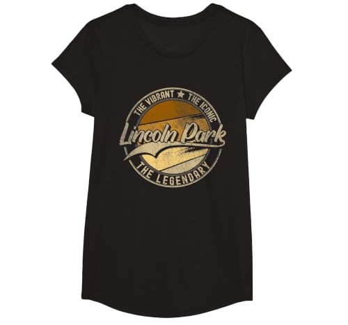 Lincoln Park MI | Michigan | Vintage Distressed T-Shirt, Girls, Black, Medium