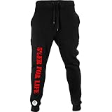 5% Nutrition Rich Piana Men's Athletic Joggers Sweatpants Track Pants (Medium, Black 5% ER for Life)