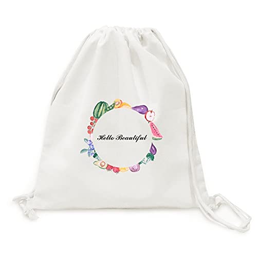 Sac en tissu pliable avec sangle cabas fruits et légumes bonjour belle