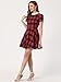 Allegra K Women Plaids Contrast Peter Pan Collar Puff Sleeves above Knee Dress Medium Red