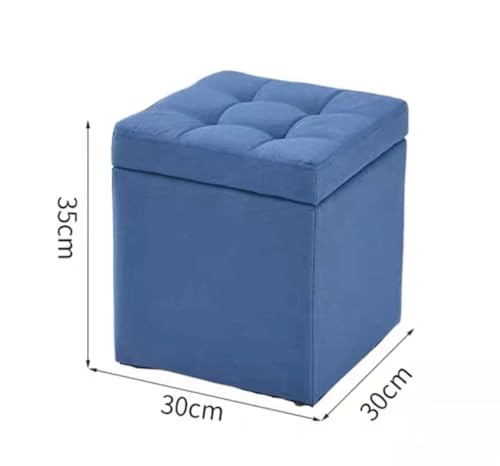 Chaise avec antidérapant pouf de rangement coton et lin - 3