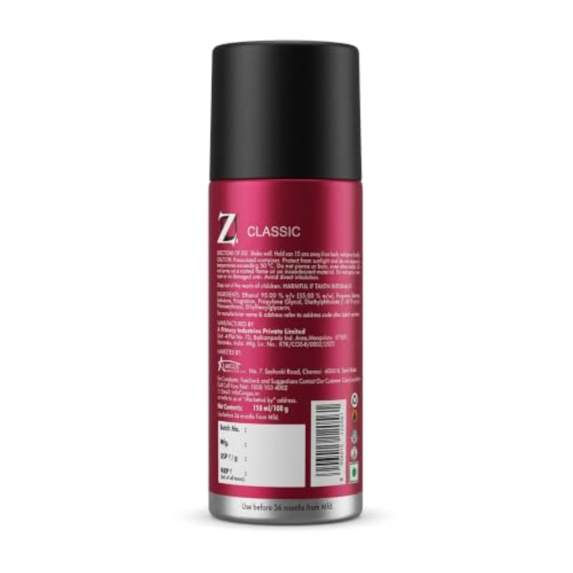 Z Classic Deodorant Perfume, Pack of 3