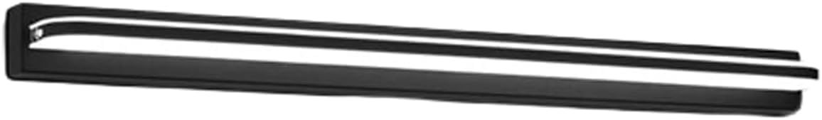 Aplique de baño LED sobre Espejo, Moderno, Frontal Rectangular, Barra de iluminación de Acero Inoxidable, IP44, Regulable, Aplique de Pared para Maquillaje, Negro, 62 cm