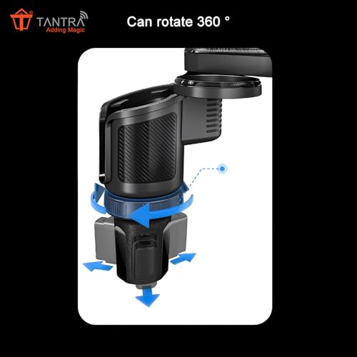 Image of TANTRA Premium Car Cup Holder with Food Tray - 2-in-1 Car Snack & Drink Organizer, Adjustable Swivel Arm, Universal Fit, Detachable Tray for Front Seat Travel,Car Interior Accessories