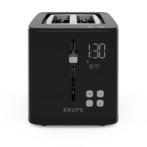 Krups KH641810 Smart'n Light Toaster, Zwei-Scheiben-Toaster, Digitaldisplay, 7 Bräunungsstufen,...