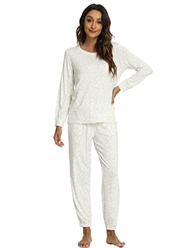 GYS Womens Pajamas Set - Viscose Made from Bamboo, Long Sleeve Sleepwear Tops with Jogger Pants Lounge Pjs Sets4