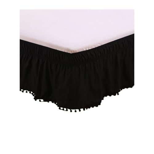 Faldones de Cama DecoracióN,Cubre Canape Faldas de Cama Elegantes, duraderas y fáciles Limpiar, con Volantes, Color Beige, 78 x 80 Pulgadas