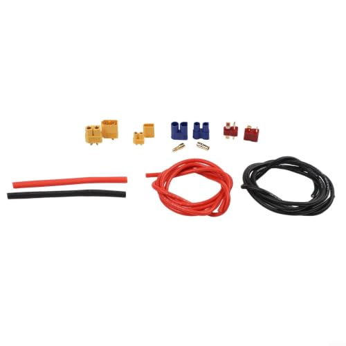 Juego de 62 conectores XT60 EC3 y conectores T con cable de silicona 14 AWG para baterías LiPo 8