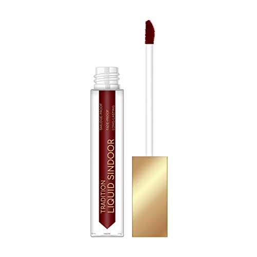 Image of SWISS BEAUTY Tradition Natural Liquid Sindoor| Smudge-Proof | Long-Lasting | Shade- Jewel Maroon, 6ml