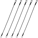 5 Pcs Vinyl Coated Stainless Steel Cable with Eyelets Short Wire Rope,1/8IN (3mm Anti-Shedding Cable Lock for Tool Lanyard Travel Luggage Bike Steel Wire Lock Cable(5 Pcs/6in)