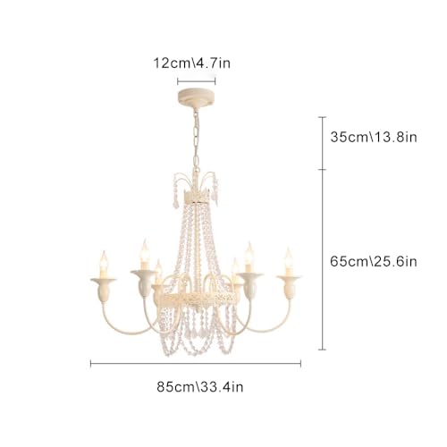 Suspension crème salon design industriel vintage chic - 5