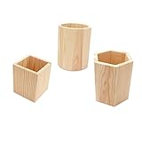 STOBOK 3 Stück Stiftebehälter Massives Holz Dickwandig Glatte Oberfläche Selbstgemacht...