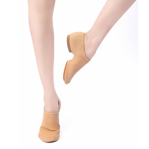 MSMAX Jazz Shoes for Women Stretchy Canvas Kids Training Cheering Dance Sneakers3