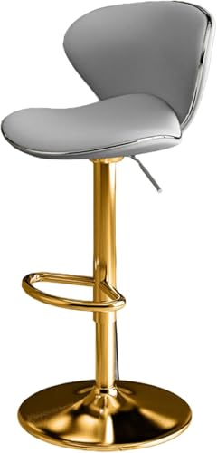 Tabourets de bar pivotants en cuir synthetique orange et pieds argentes design