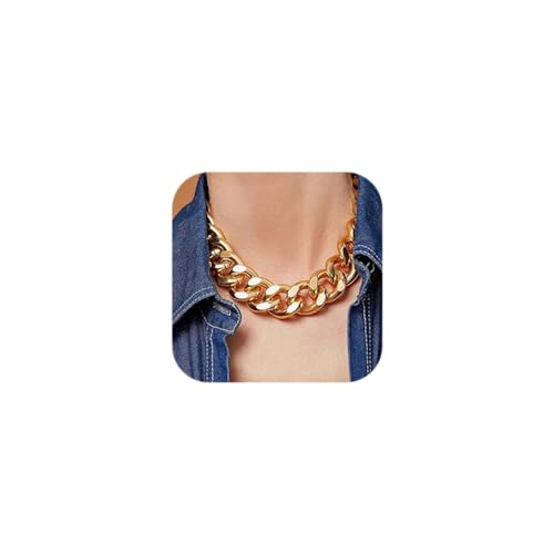 Octwine Women Statement Punk Cuban Link Chain Choker Necklace Chunky Chain Link Necklace Boho Fashion Collar Necklace for Women