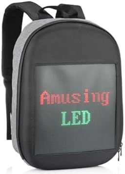 LED Backpack Pix Backpack Smart Backpack Lockable Laptop Backpack With Hard Case For Men Smart Light Up Backpack With Interactive Display Screen, Black