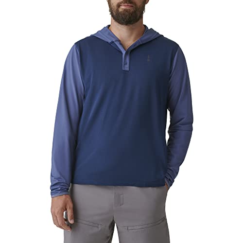BASS OUTDOOR Men's Hooded Henley Long Sleeve Pullover