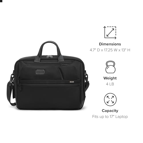 TUMI - Alpha Large 17" Laptop Briefcase - Professional Briefcase for Commute or Travel - Padded Compartment Fits Up to 17" Screen - Black by TUMI - Image 8