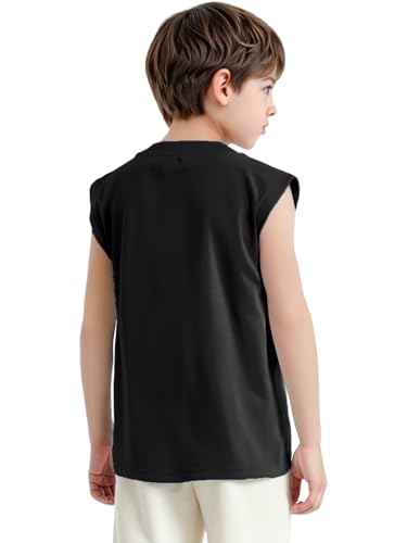 TiaoBug Kids Boys Moisturewicking Athletic Tank Tops Sleeveless Cotton Shirts For Sports Workout Running2