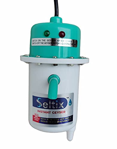SELTIX instant water heater portable geyser for home use bathroom kitchen 5 Star (Green White)