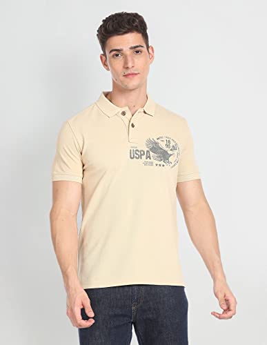 Image of U.S. Polo ASSN. Striped Slim Fit Polo T Shirts for Men - 100% Cotton, Half Sleeves Mens Tshirt