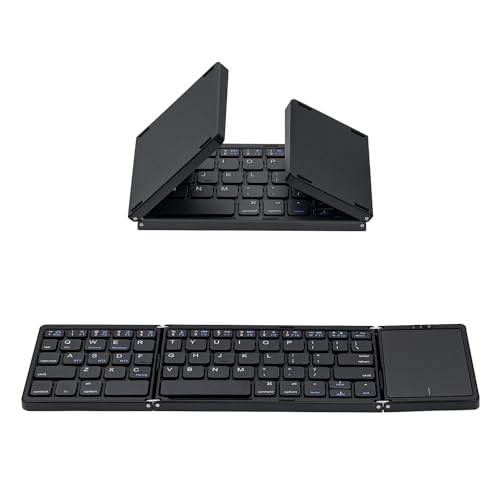 Mcbazel Clavier sans Fil Pliable avec Pavé Tactile pour Tablette/Téléphone/PC, Clavier Portable Rechargeable Prend en Charge Plusieurs...