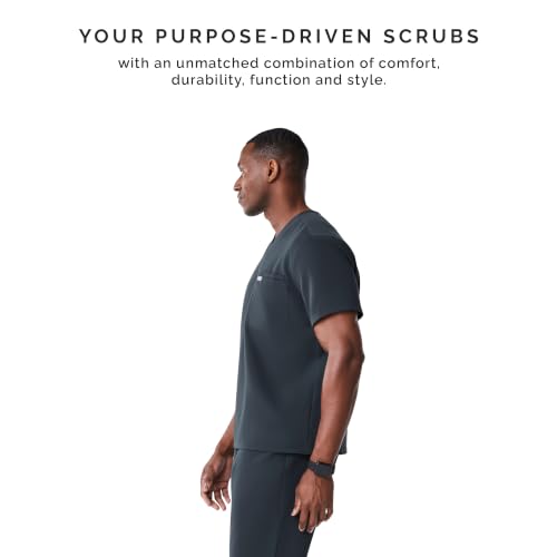Image of FIGS Leon Scrub Top for Men | 3 Pockets, Tailored Fit, Modern V-Neck, 4-Way Stretch, Moisture-Wicking