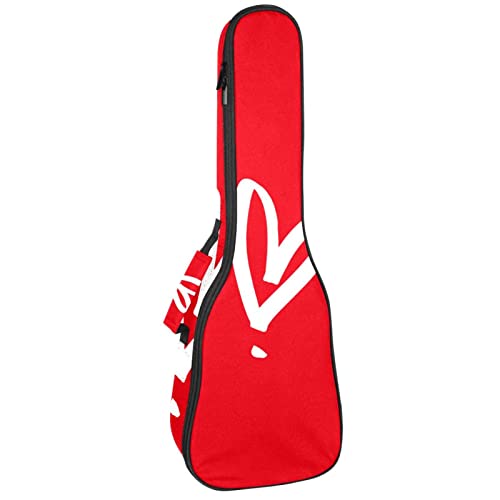 Sac de ukulélé ténor rembourré imperméable avec motif cœur rouge pour concert
