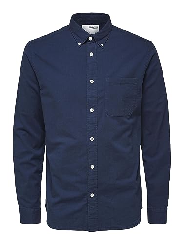 Selected Homme Herren Slhregrick-ox Flex Shirt Ls Noos Hemd, Moonlit Ocean, XXL EU – Ansicht 1