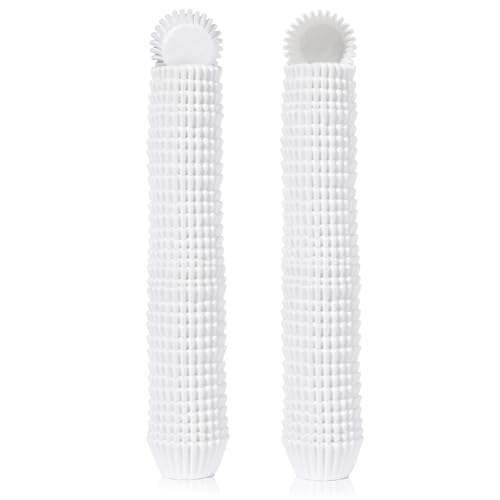 Glavatrix 1000pcs White Mini Cupcake Liners 1inch Paper Baking Cups Candy Truffles Chocolate Muffin Cupcake Wrapper for Valentines Xmas Wedding Baby Shower Spring Mother's Day Birthday Party Decor