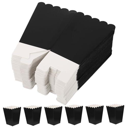 Boîtes à pop-corn blanches pour mariage et réception | Lot de 100 contenants en carton