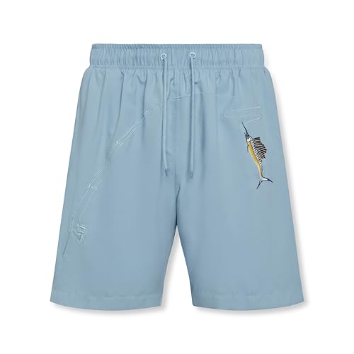 Bamboo Cay Mens Embroidered Shake The Hook Sailfish for Men (US, Alpha, Large, Regular, Regular, Chalk Blue)