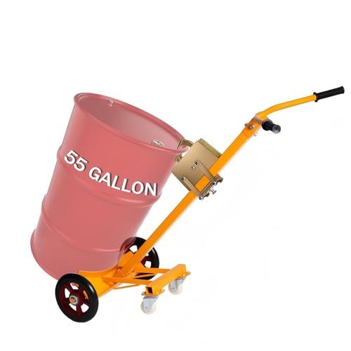 55 Gallon Drum Dolly, Heavy Duty Barrel Hand Truck 1000 LBS Capacity Oil Drum Lifter for Garages Warehouse Workshop